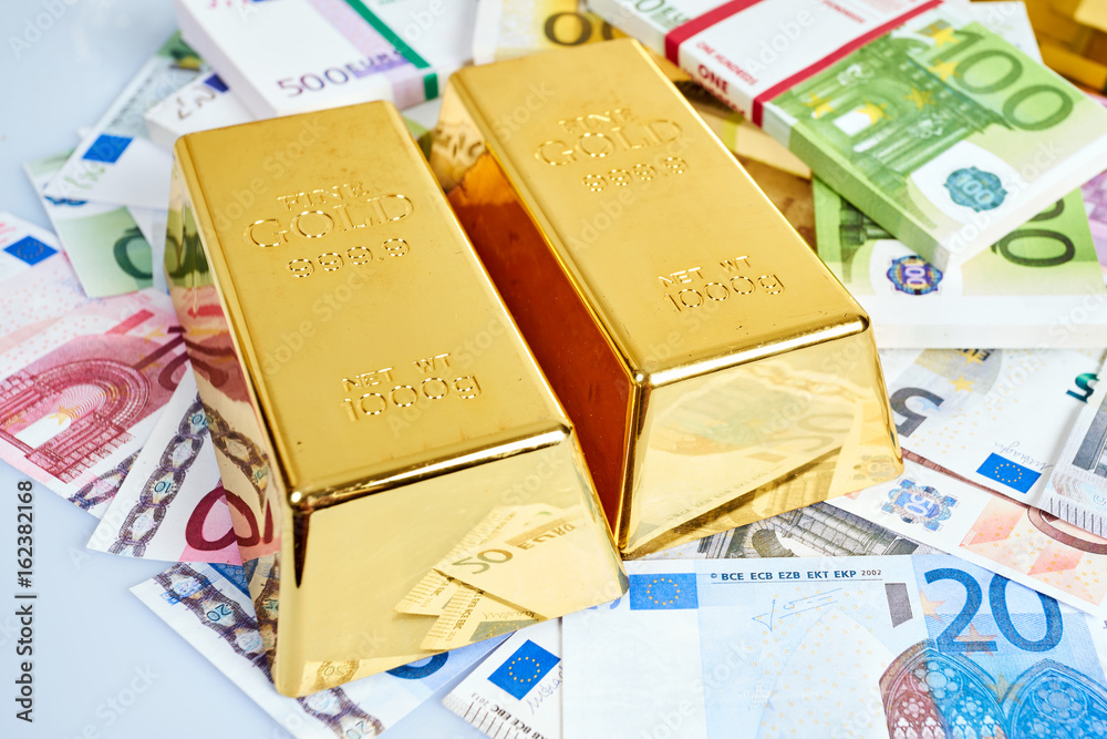 Finance background with money and gold. Finance concept