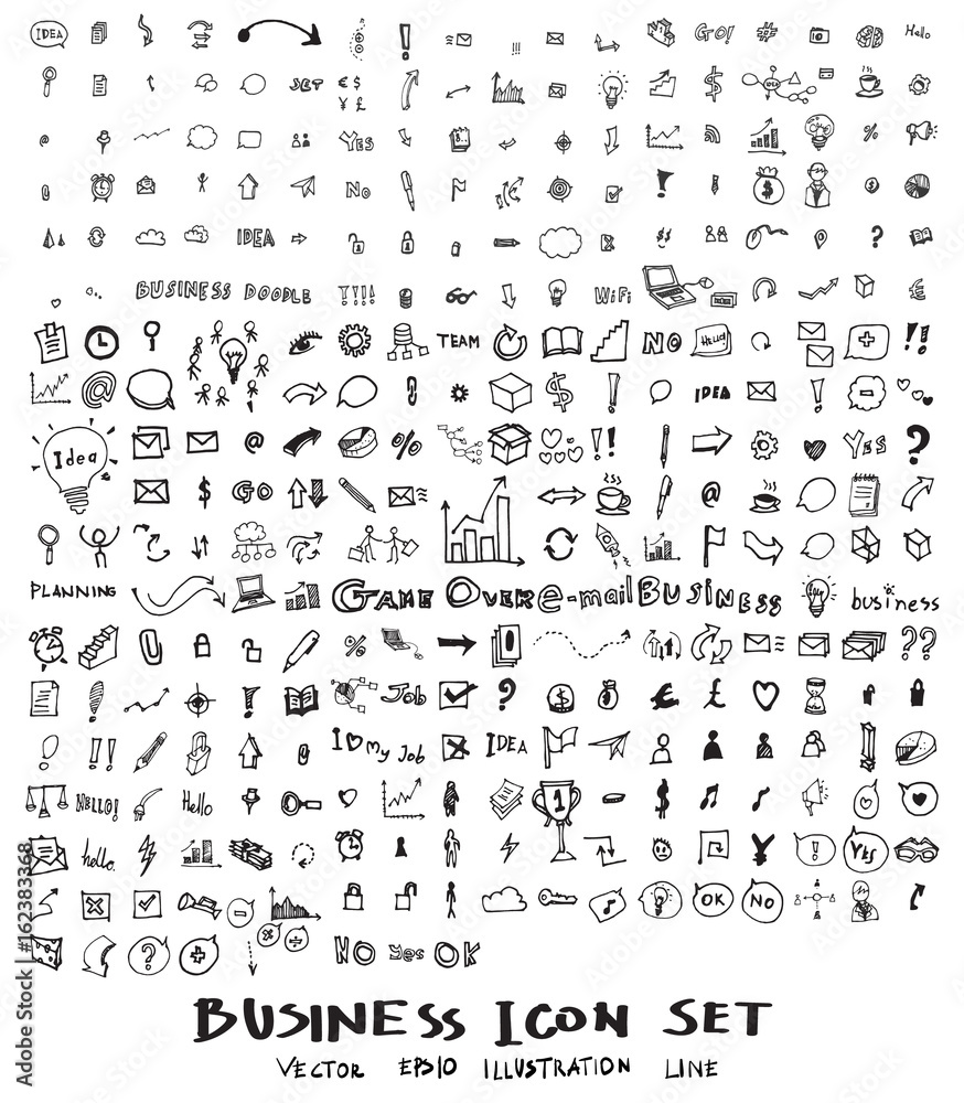 Business doodles sketch vector ink eps10 Business doodles sketch vector ink eps10