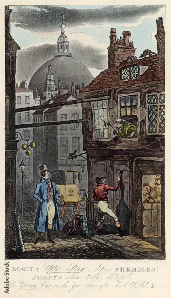 Obraz premium Late Arrival at Hotel. Date: 1828