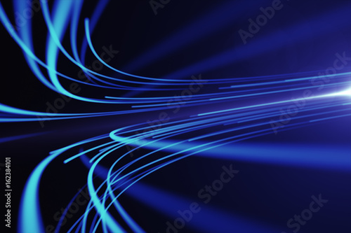 Εκτύπωση καμβά Abstract background with animation moving of lines for fiber optic network