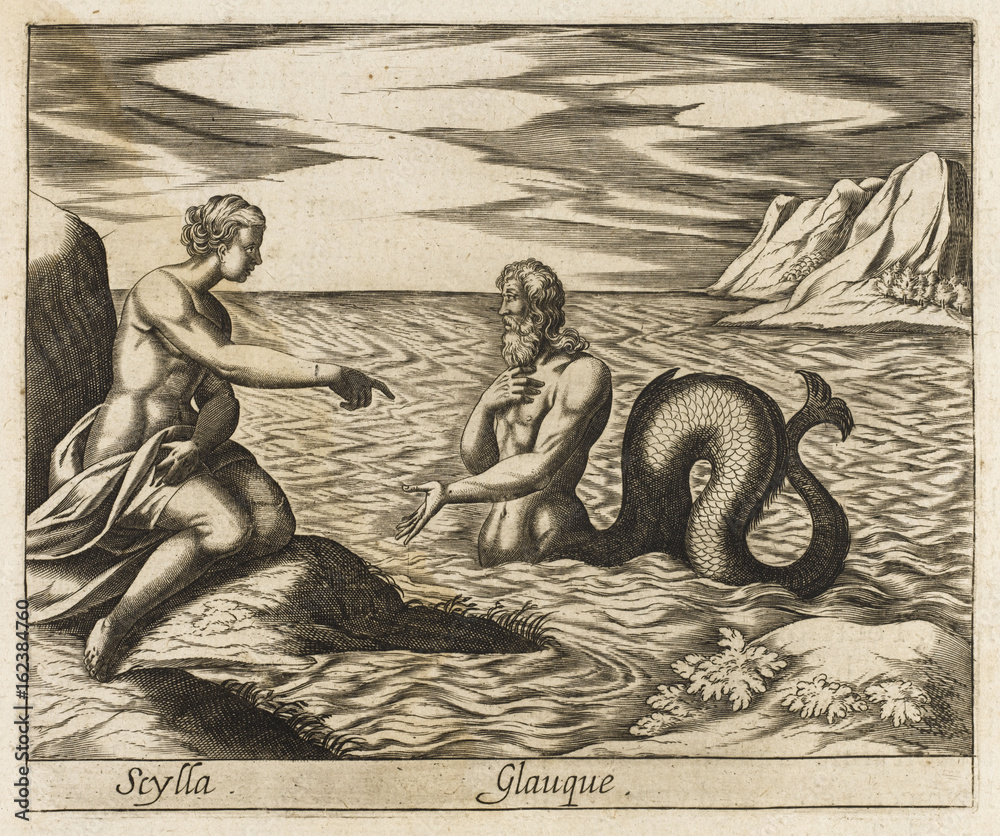 Naklejka premium Glaucus and Scylla