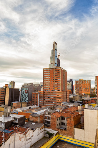 Portrait view of the BD Bacata building in Bogota, Colombia.