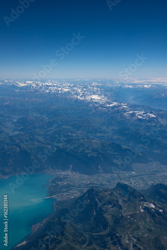 Aerial view of the alps in summer shot from a plane © Luca Pape