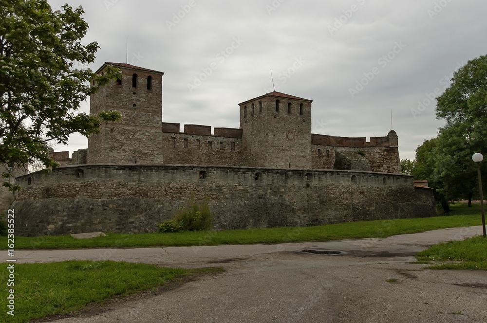 Outside view of the medieval fortress Baba Vida  at Danube River in Vidin town, Bulgaria 