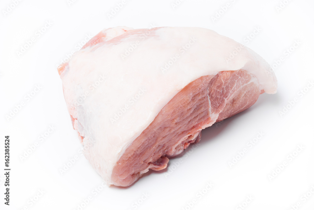 Fresh raw pork meat on a light background