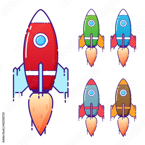 Take-off of the rocket, the beginning of the flight of the rocket, the launch of the flight