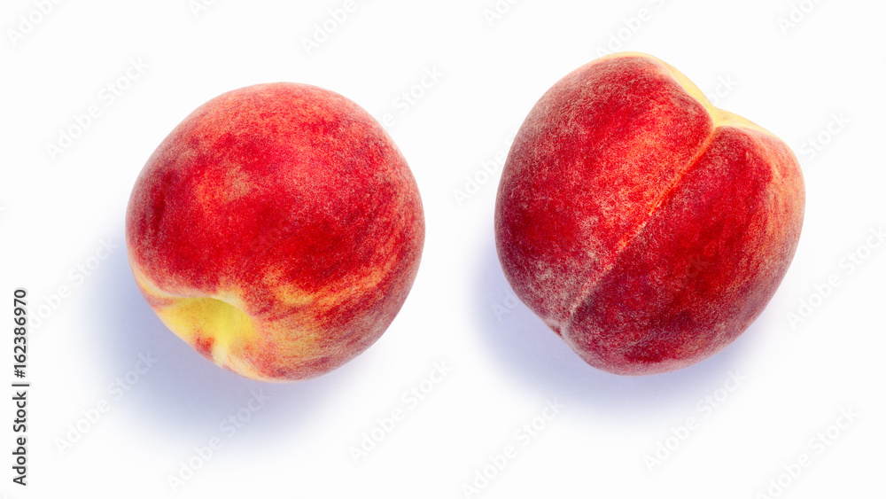 Fuzzy peaches Prunus persica, paths, top view Fuzzy peaches Prunus persica, paths, top view