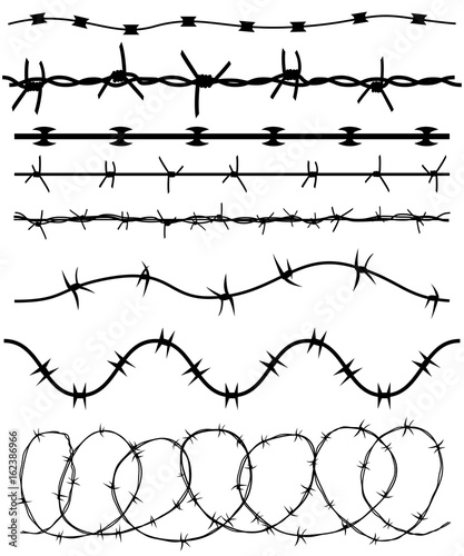 Barbed wire black line set