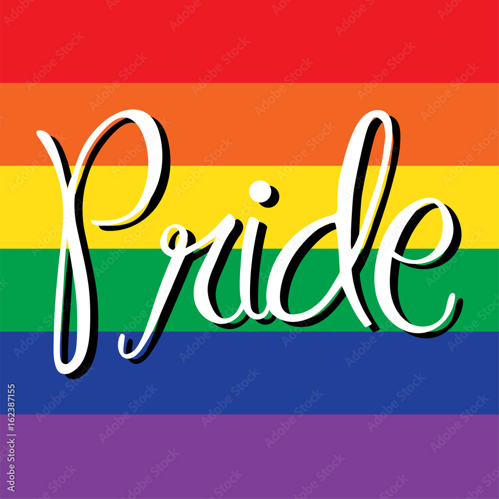 Obraz premium pride on rainbow flag