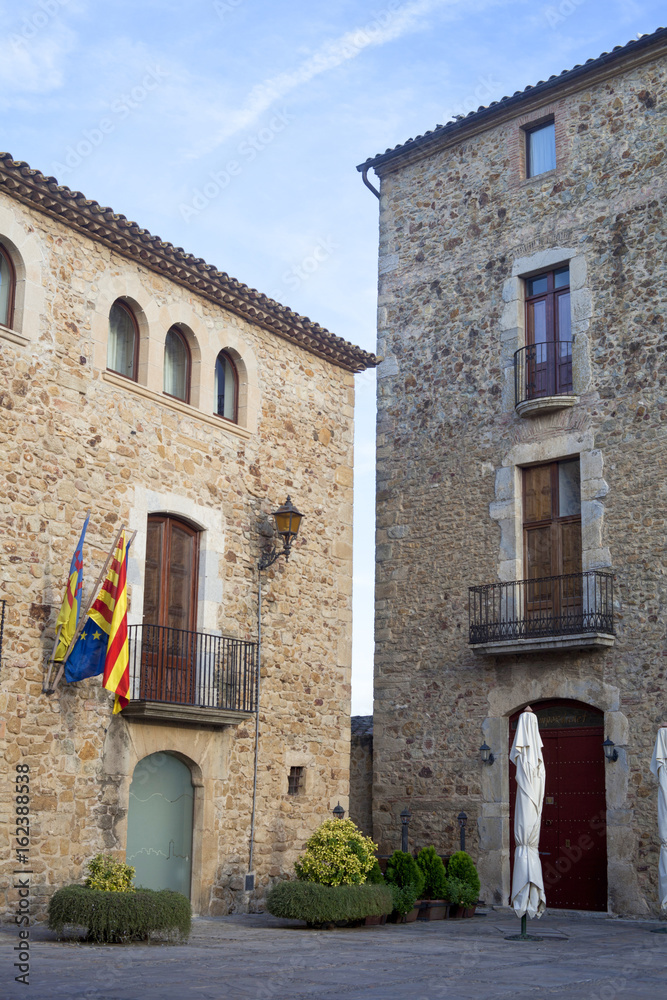 View of city council of San Pere de Pals in Catalonia, Spain
