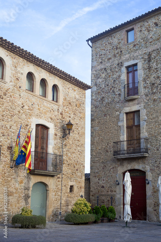 Fototapeta Naklejka Na Ścianę i Meble -  View of city council of San Pere de Pals in Catalonia, Spain