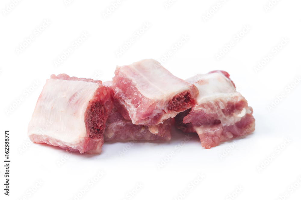 pork ribs chopped isolated on white pork ribs chopped isolated on white