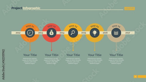 Five Circles Timeline Slide Template