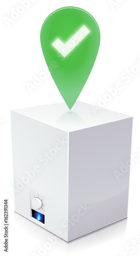 Chauffe-eau contrôlé et opérationnel (reflet)