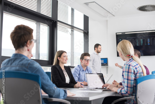 Business Team At A Meeting at modern office building