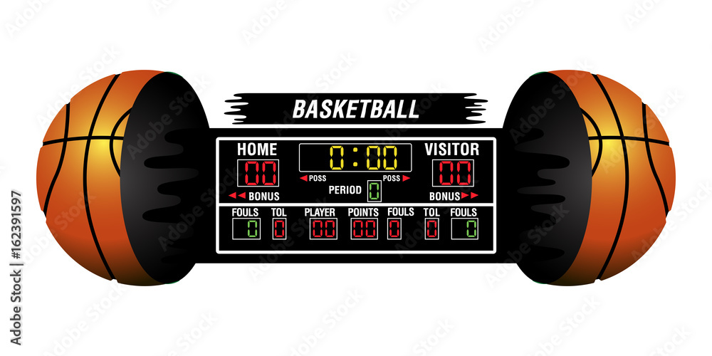Fototapeta premium Isolated basketball scoreboard