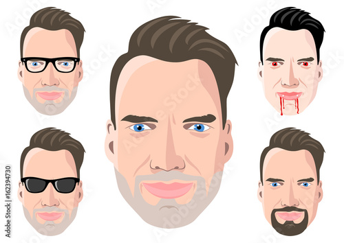 Illustrated man's face
