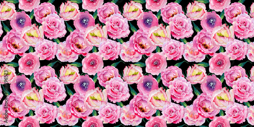 Fototapeta Naklejka Na Ścianę i Meble -  Wildflower rose pattern flower in a watercolor style isolated. Full name of the plant: rose. Aquarelle wild flower for background, texture, wrapper pattern, frame or border.