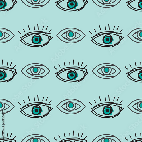 Eye blinker seamless pattern vision daylight glimmer template keeker light peeper company vector illustration
