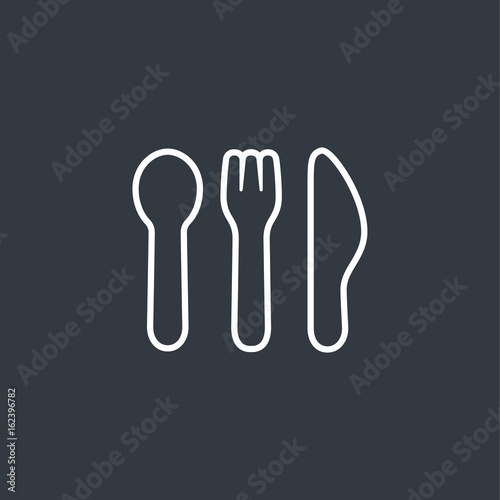 Spoon, fork and knife