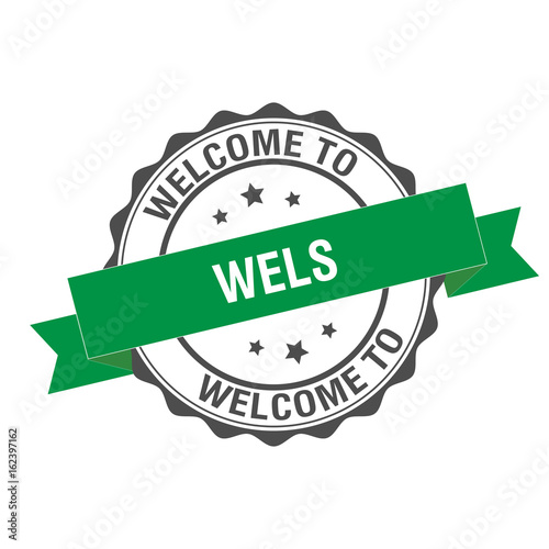 Welcome to wels stamp illustration