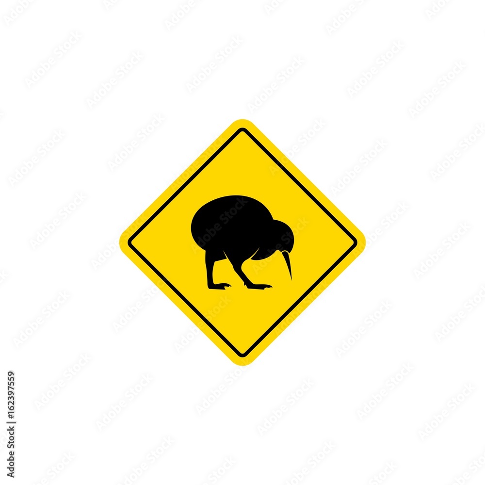 kiwi bird road sign vector icon logo element kiwi bird road sign vector icon logo element