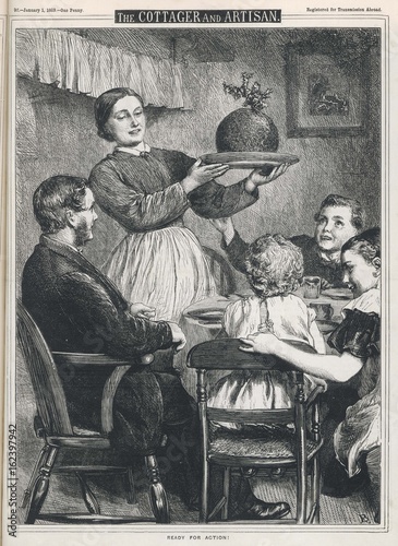 Mother Brings in Pudding. Date: 1869
