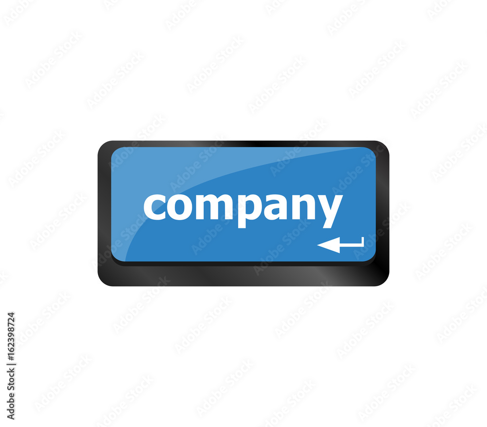 computer Keyboard key with company button. Business concept computer Keyboard key with company button. Business concept