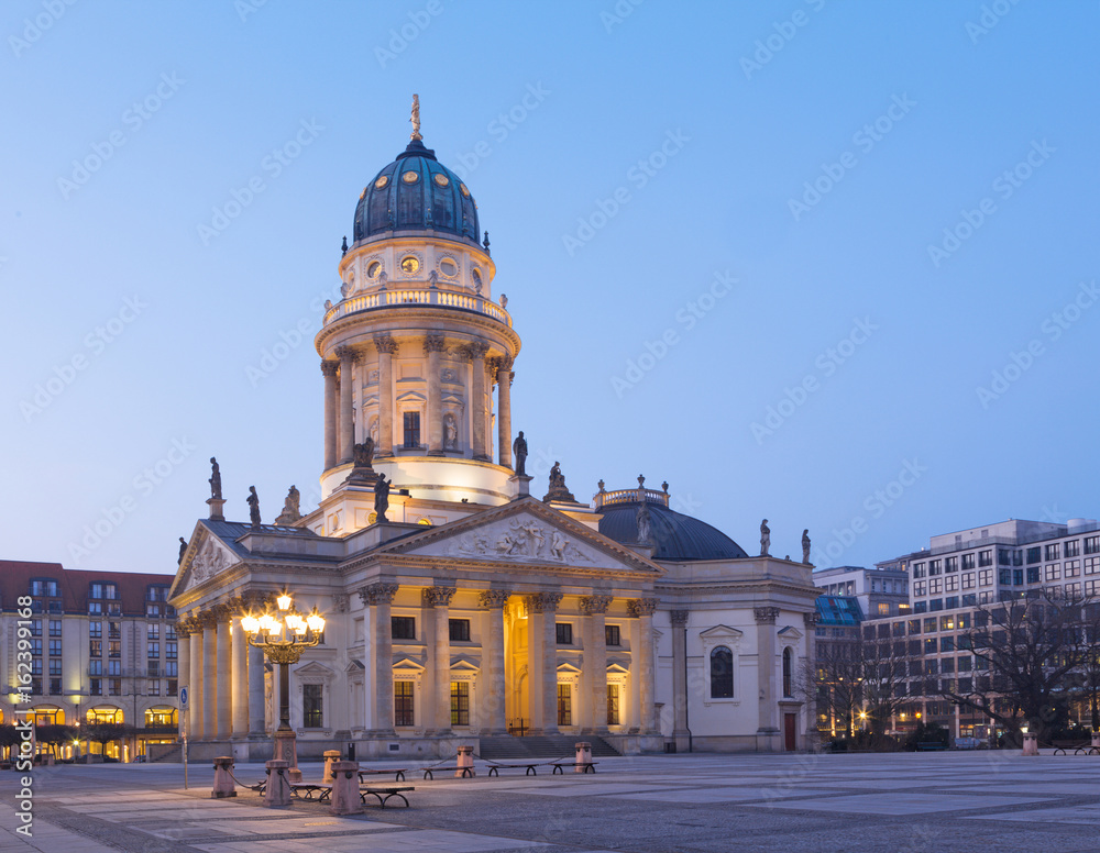 Berlin - The church Deutscher Dom on the Gendarmenmarkt square.