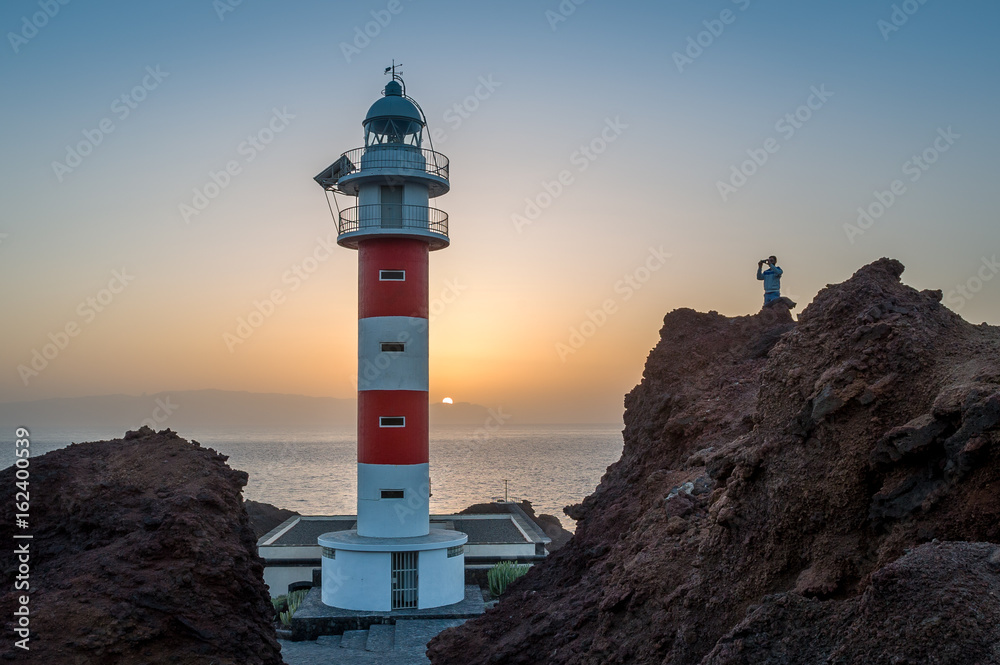 Tourist at Teno Lighthouse