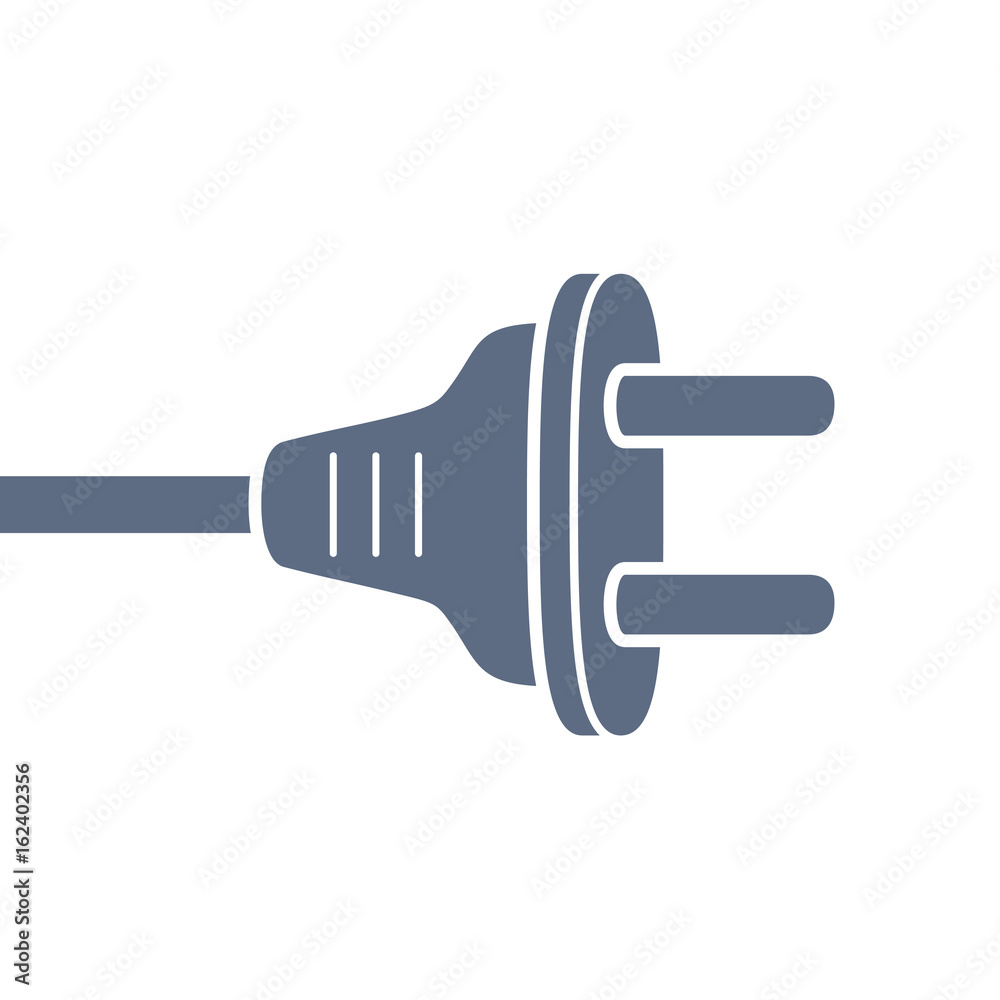 AC power plug vector icon isolated. AC power plug vector icon isolated.