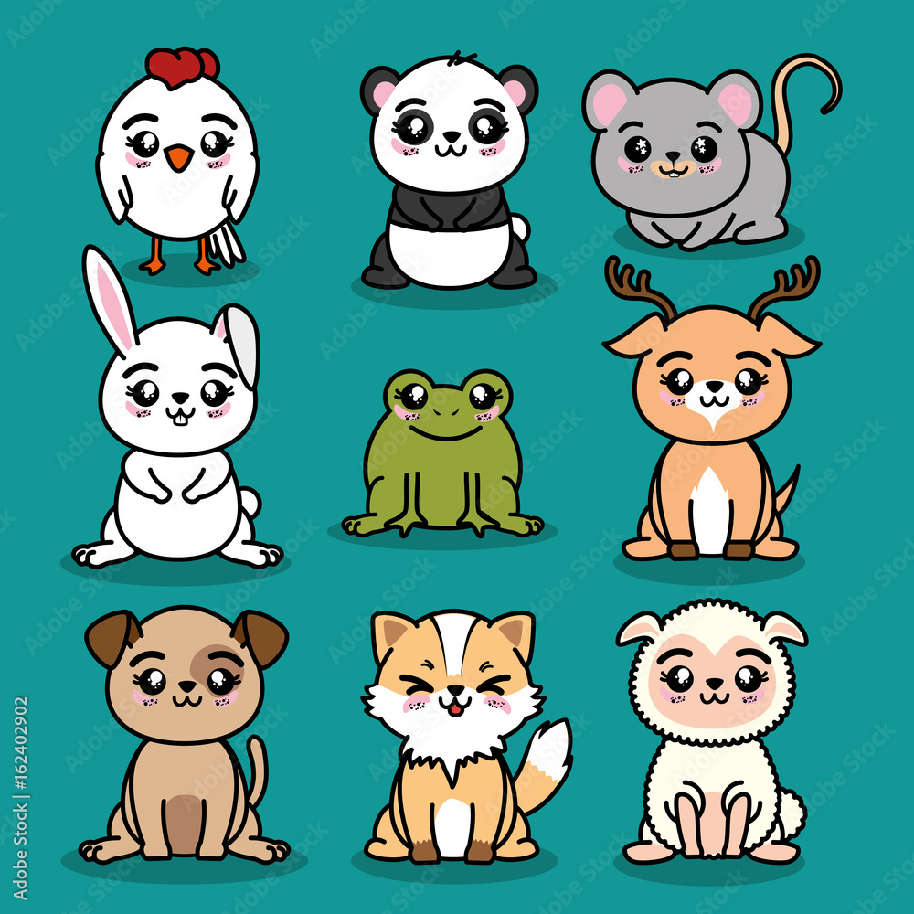 set of cute animals vector illustration graphic design set of cute animals vector illustration graphic design