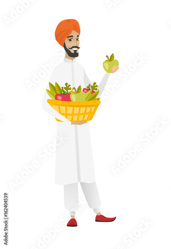 Farmer harvesting harvest of vegetables and fruits
