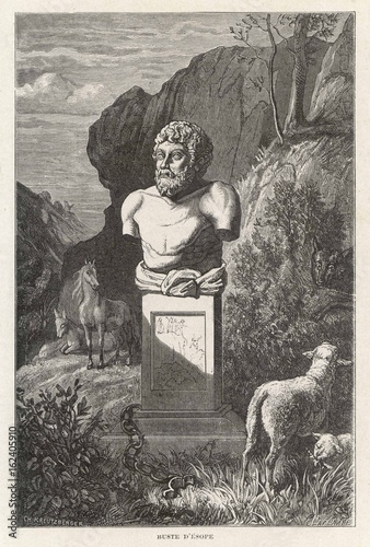 Aesop - Figuier - Savants. Date: 620 - 560 BC photo