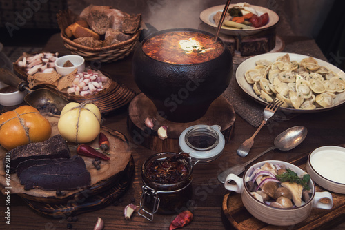 Russian food table