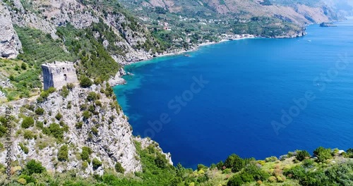 mountains panorama of amalfi coast in Italy
