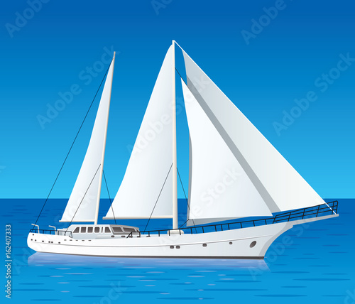 sailing luxury yacht in the sea