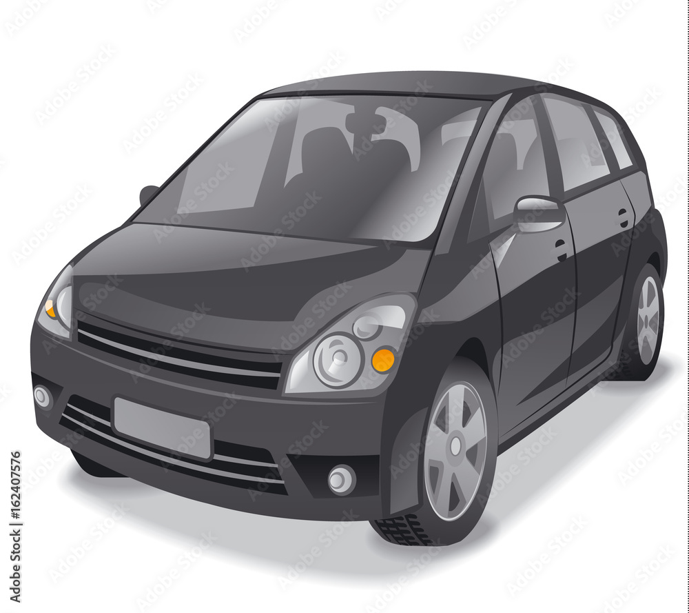 black hatchback car