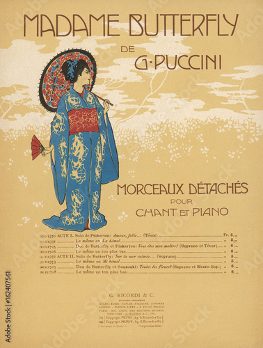 Obraz na plátně Puccini Butterfly Arrang. Date: 1904
