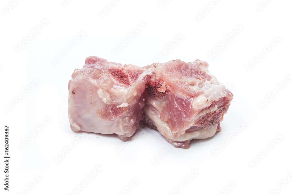 pork ribs chopped isolated on white