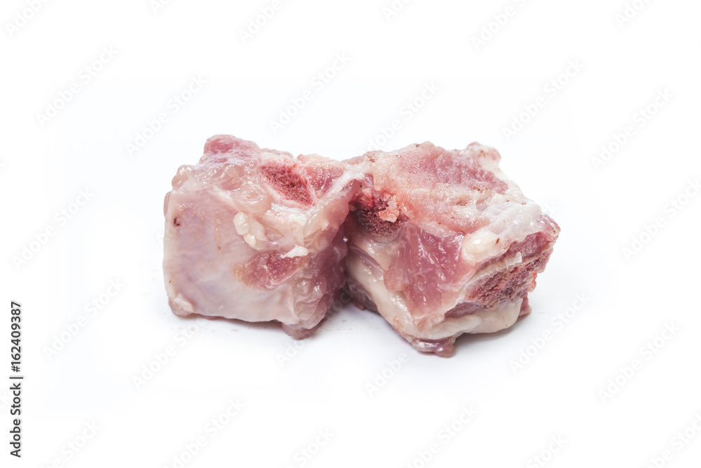 pork ribs chopped isolated on white pork ribs chopped isolated on white