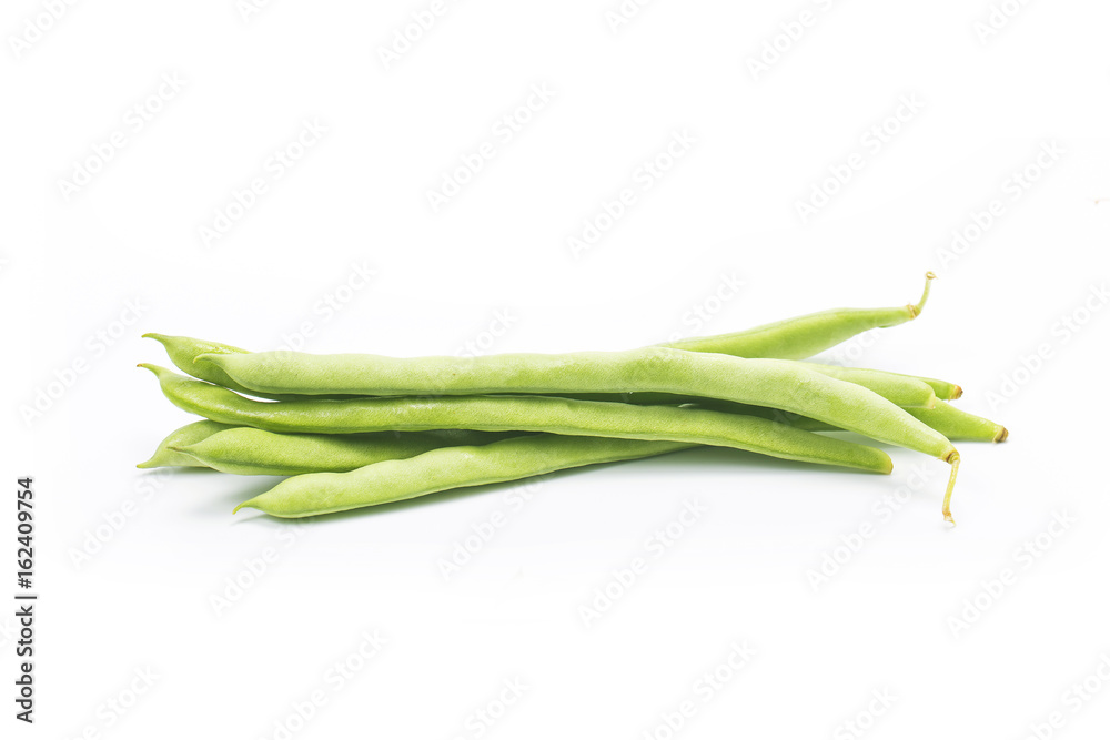 Green beans handful isolated on white background cutout Green beans handful isolated on white background cutout