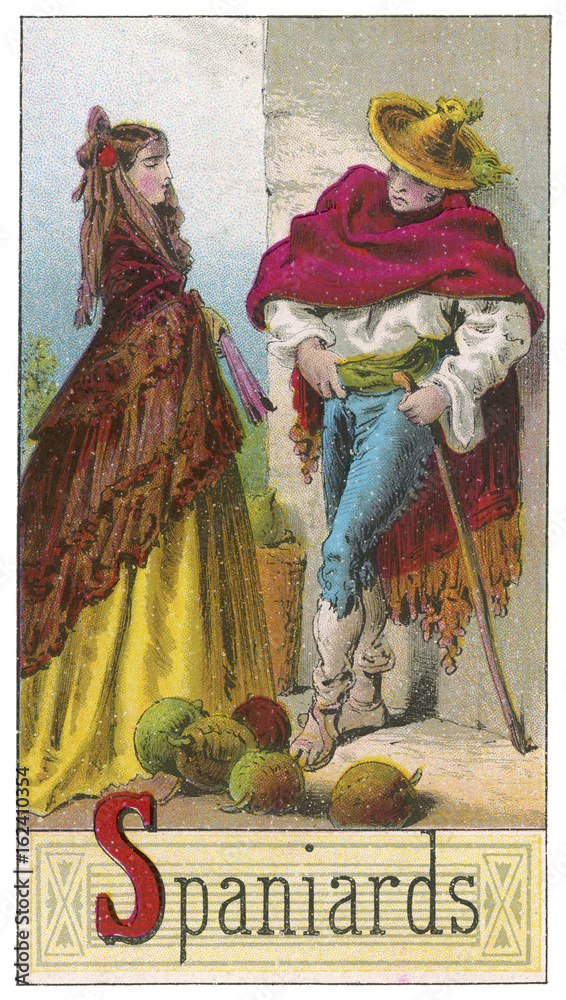 Fototapeta premium Spanish Couple. Date: 1886