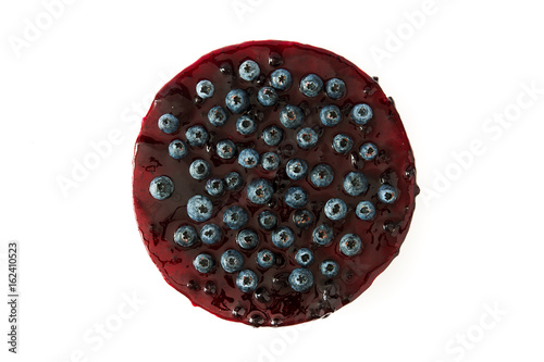 Blueberry cheesecake isolated on white background
