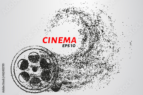 Cinema of the particles. Cinema consists of circles and points. Vector illustration.