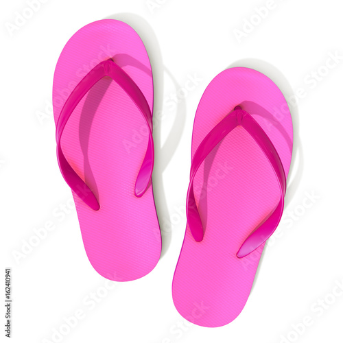 Pink flip flops - top view