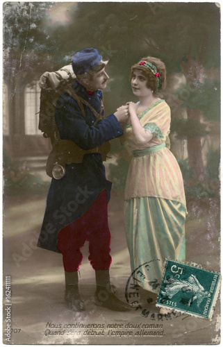 Ww1 Postcard Love Story. Date: circa 1916