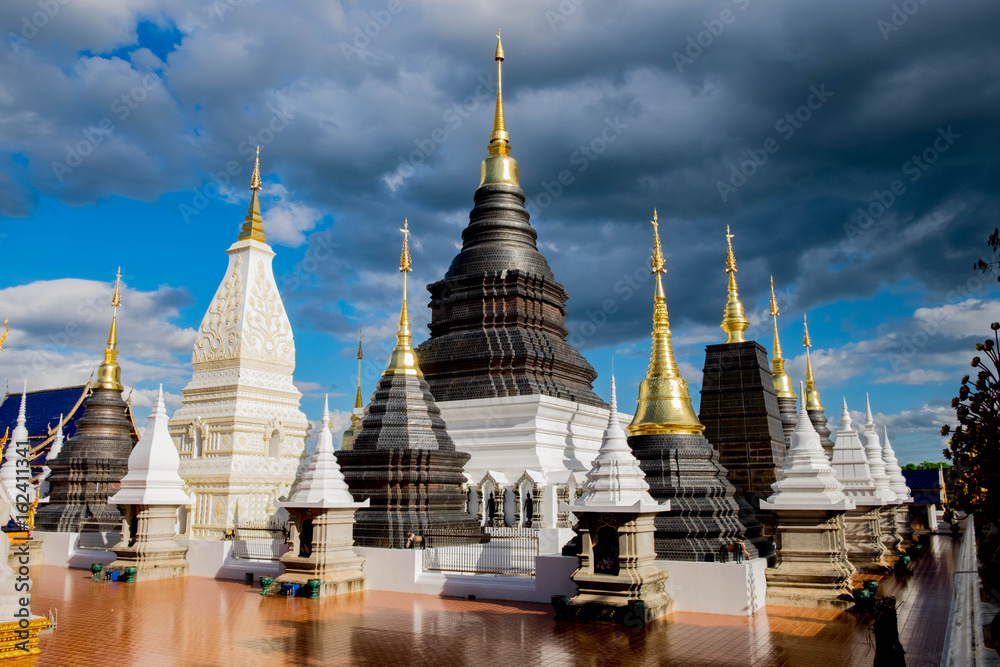 Fototapeta premium Ban Den temple is a Thai temple which is located in the northern part of Thailand It is one of the most beautiful and famous Thai temples in Chiang Mai