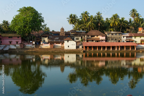Sacred lake in southern India. Place of ablution and meditation 
