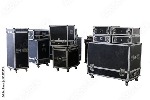 Obraz na płótnie boxes equipment of concert